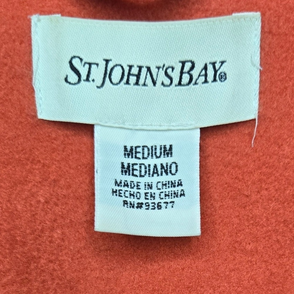 St. John's Bay Women's Medium Orange Wool Cashmere Peacoat Double Breasted - Picture 3 of 7